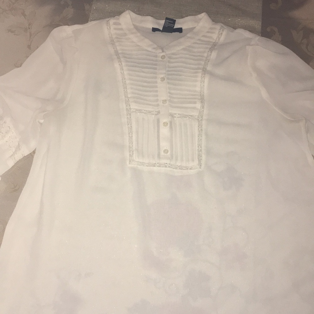 White long sleeve top